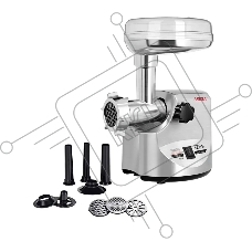 Мясорубка электрическая ARESA AR-2105 серебристый, 3000 Вт, 3.0 кг/мин, реверс, защита от перегрузки, насадки - 2