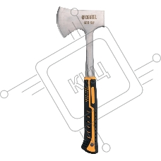 Топор Denzel 21513 цельнометаллический, 600 г, двухкомпонентная обрезиненная рукоятка, изогнутый хват