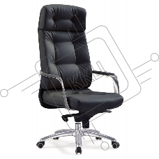 Кресло руководителя Бюрократ _DAO/BLACK черный, кожа, крестовина алюминий