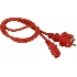 Шнур питания C13-Schuko прямая, 3х0.75, 220В, 10А, красный, 7 метров