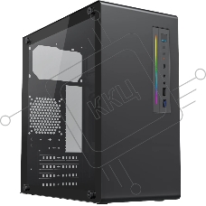 Корпус Foxline FL-728TG-U3C, Mini-Tower, чёрный