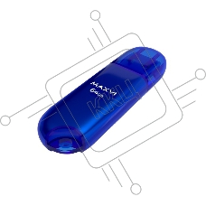 Флеш диск Maxvi P1 64GB USB 2.0 blue, монолит с колпачком, ABS пластик