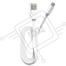 Кабель Maxvi MC-02F white USB-A - Type-C, 2A Плоский кабель, ток макс. нагрузки 2А, макс. напряжение 5V; стандарт USB 2.0; длина 1м, материал PVC, белый