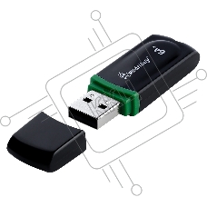 Флешка USB SmartBuy Paean Black (SB64GbPN-K), 64Gb, USB 2.0, R/W 25/15, черный/зеленый