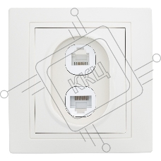 Розетка телефонная RJ11 + компьютерная RJ45 скрытой установки IP20,слоновая кость 