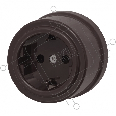Розетка Bironi B1-101-22 пластик, с заземлением, коричневый