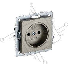 Розетка 1-местная IEK BRITE РС10-1-0-БрШ (BR-R10-10-K37) 10А, без заземления, без защитных шторок, шампань
