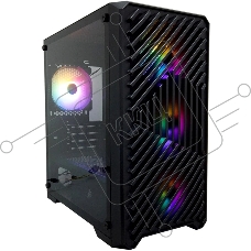 Компьютерный корпус 1STPLAYER TRILOBITE T5 Black / mATX, TG / 4x120mm LED fans inc. / T5-BK-4F1