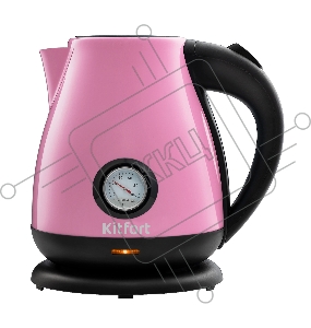 Чайник электрический Kitfort КТ-642-1 1.7л. 2200Вт розовый/черный (корпус: нержавеющая сталь)