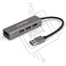 Концентратор USB 3.0 Gembird UHB-C464, 4 порта, кабель 17см, алюминий