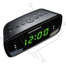 Радиочасы с будильником SOUNDMAX SM-1588 (черный c зеленым)