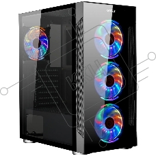 Компьютерный корпус Ginzzu CL280 FAN 12CM RGb*4 USB3.0 Window