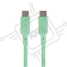 Кабель QUMO 32970 Type-C на Type-C, силиконовый, 1м, 3A, 60W, PD (зеленый)