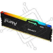 Оперативная память Kingston Fury Beast, DDR5, 32GB (1x32GB), 6400MHz, CL32, DIMM, с радиатором, RGB, чёрный
