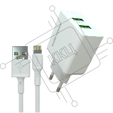 Зарядное устройство MORE CHOICE (4610196409028) NC11i СЗУ 2USB 2.4A для Lightning 8-pin белый