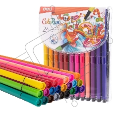 Фломастеры Deli EC157-24 ColoRun 24цв. пакет с европодвесом