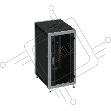 Шкаф серверный Sysmatrix SL 6822.912 напольный 22U 600x800мм пер.дв.стекл задн.дв.перфор. 800кг черный 650мм 59кг 1100мм IP20 металл