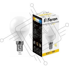 Лампа светодиодная LB-95 (7W) 230V E14 2700K G45 | 25478 | FERON