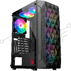 Компьютерный корпус Bloody BD-CC107F черный без БП ATX 4x120мм 1xUSB 3.0 audio bott PSU