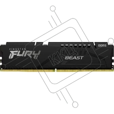 Оперативная память Kingston Fury Beast Black, DDR5, 64GB (1x64GB), 5600 MHz, CL36, с радиатором, чёрный