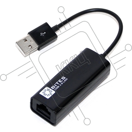 Адаптер USB Ethernet Кабель-адаптер USB2.0 -> RJ45 10/100 Мбит/с, 10см. 5bites UA2-45-02BK