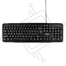 Клавиатура проводная Гарнизон GK-100L, мембранная, 104 клавиш, защита от брызг, кабель 1.8м, черная