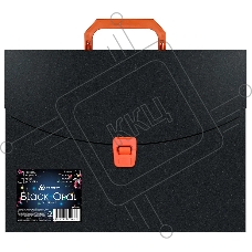 Портфель Бюрократ Black Opal BLPP01OR 1 отдел. A4 пластик 0.7мм черный/оранжевый