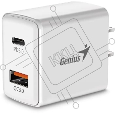 Адаптер Genius PD-20AC. Мощность 20Вт. Совместимость (порт USB-C и порт USB-A)
