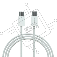 Кабель MORE CHOICE (4620202550385) K77a нейлон USB 3.0A PD 100W для Type-C Type-C 1 м белый