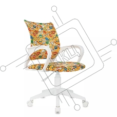 Кресло детское Бюрократ BUROKIDS 1 W оранжевый бэнг крестов. пластик пластик белый