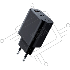 СЗУ Qumo Energy GaN PD 30W (Charger 0073), три порта: 2х Type-C PD + USB-A QC3.0,  черный