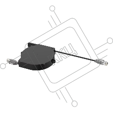 Кабельный ретрактор Wize Pro WRTS-CAT6-RT cat.6 с коннектором RJ45, для установки в архитектурный лючок серии WRTS, выдвижение 80 см