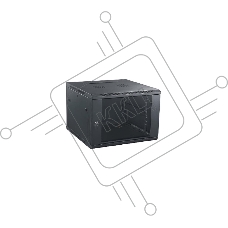 Шкаф телекоммуникационный настенный NEOMAX 6U (600х450), стеклянная дверь, замок-ключ (3 шт), разборный, цвет черный (1 коробка) NCB-WM6U-6045GK3-100-BK