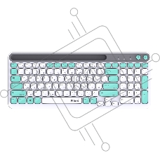 Клавиатура Filum FL-WKB15 беспроводная, Bluetooth, радиоканал, белый