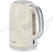Чайник электрический Hyundai HYK-S9900 1.7л. 2200Вт молочный/серебристый корпус: металл