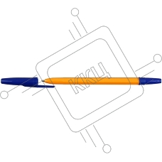 Ручка шариковая Silwerhof Eco желтый/синий, d=1мм, синие чернила, сменный стержень, стреловидный пишущий наконечник, линия 0.7мм, шестигранный, без индикатора Маркировки