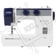 Швейная машина Janome SP901 белый/синий, электромеханическая, вертикальный качающийся, 15 операций, петля полуавтомат