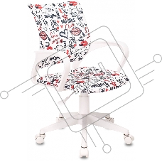 Кресло детское Бюрократ BUROKIDS 1 W мультиколор красные губы крестов. пластик пластик белый Кресло детское Бюрократ BUROKIDS 1 W мультиколор красные губы крестов. пластик пластик белый