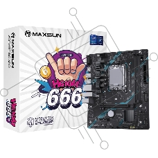 Материнская плата Maxsun H610M 666 WIFI6 D5, LGA 1700, Intel H610, 2xDDR5, 4xSATA, 1xM.2, 1xPCI-E 4.0 x16, 1xPCI-E x1, 1xHDMI, 1xDP, 1x 1Gb LAN, 3xUSB 2.0, 4xUSB 3.0, 5.1, mATX