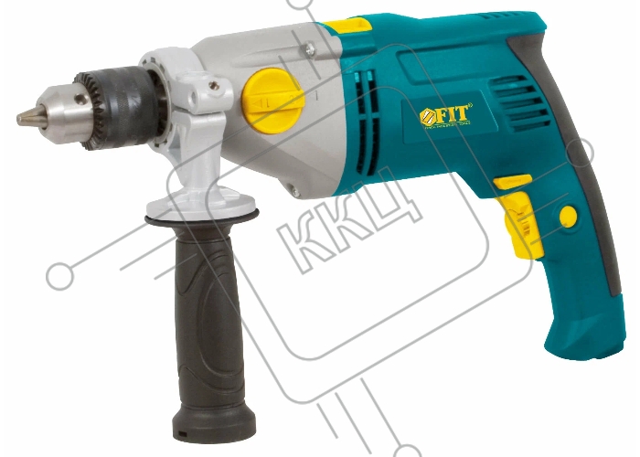Дрель Ударная FIT ID-1051x2, 1050 Вт, 0-1100/2800 об/мин, КлП 13мм, мет. корп., рез. накл., 2,5 кг, коробка