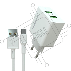 Зарядное устройство MORE CHOICE (4610196409035) NC11m белый - СЗУ 2USB 2.4A для micro USB