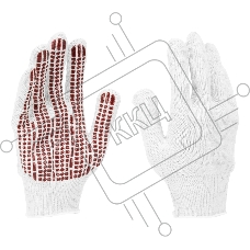 Перчатки трикотажные Сибртех х/б, ПВХ-гель Протектор, для точных работ, 13 класс