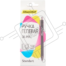 Набор ручек гелев. автоматическая Silwerhof NG Standart d=0.5мм черн. черн. кор.карт. (12шт)