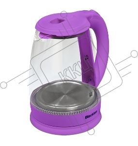 Чайник Blackton Bt KT1800G Purple. Мощность: 1500 Вт, Максимальный объем: 1.8 л, Материал корпуса: Стекло, Длина электрошнура: Около 0.8 м, Внутренняя подсветка: Да, синяя