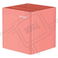 Подставка Deli ENS011PINK Nusign 2отд. для письменных принадлежностей 84х84х86мм розовый пластик