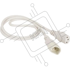 Шнур питания Lanmaster LAN-PP13/14-1.5-WH C13-С14 проводник.:3x0.75мм2 1.5м 220В 10А белый