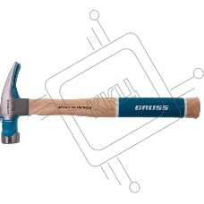 Молоток-гвоздодер Gross AMERICAN HICKORY 380 г, угол 75, магнит, обрезиненная рукоятка