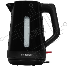 Электрочайник Bosch TWK1M123 черный, 1.7 л, 2400 Вт, скрытый нагревательный элемент