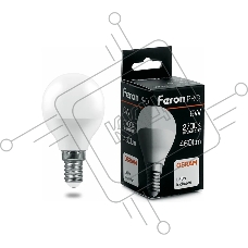 Лампа светодиодная FERON PRO LB-1406 (38065) шарик E14 6W 2700K