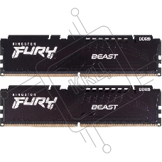 Оперативная память Kingston Fury Beast, DDR5, 32Gb (2x16Gb), 5200MHz, CL40, DIMM, радиатор, черный
